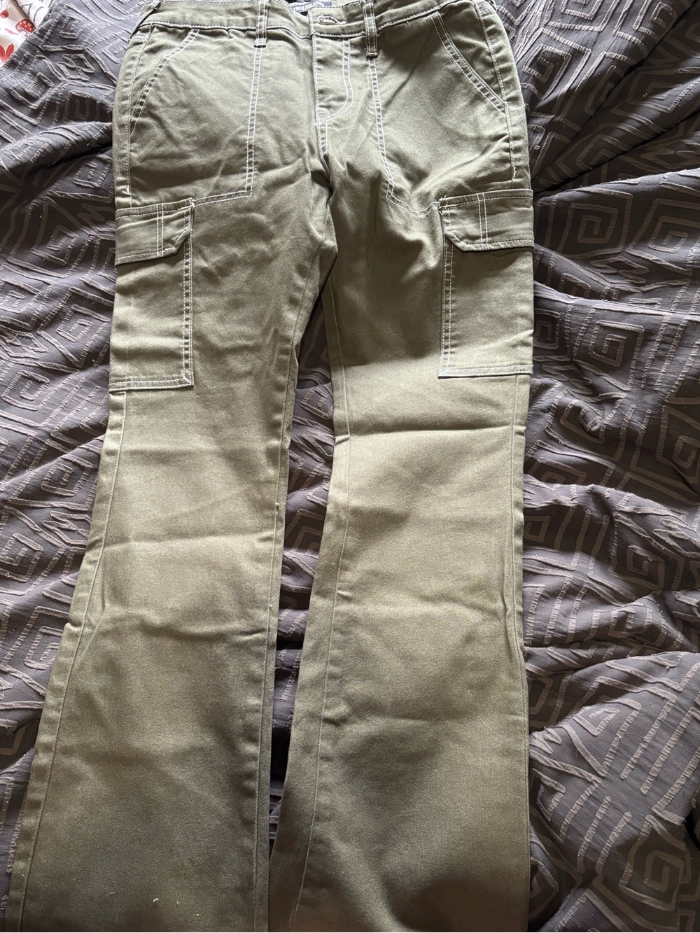 True Religion Olive Green Cargo Bootcut Jeans